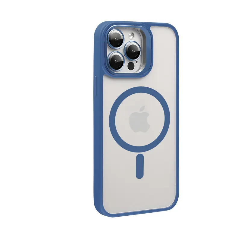 Capa magnética forte para o iPhone 15 Pro Max preço de atacado capa robusta para celular com moldura de câmera em alumínio oxidado e teclas laterais