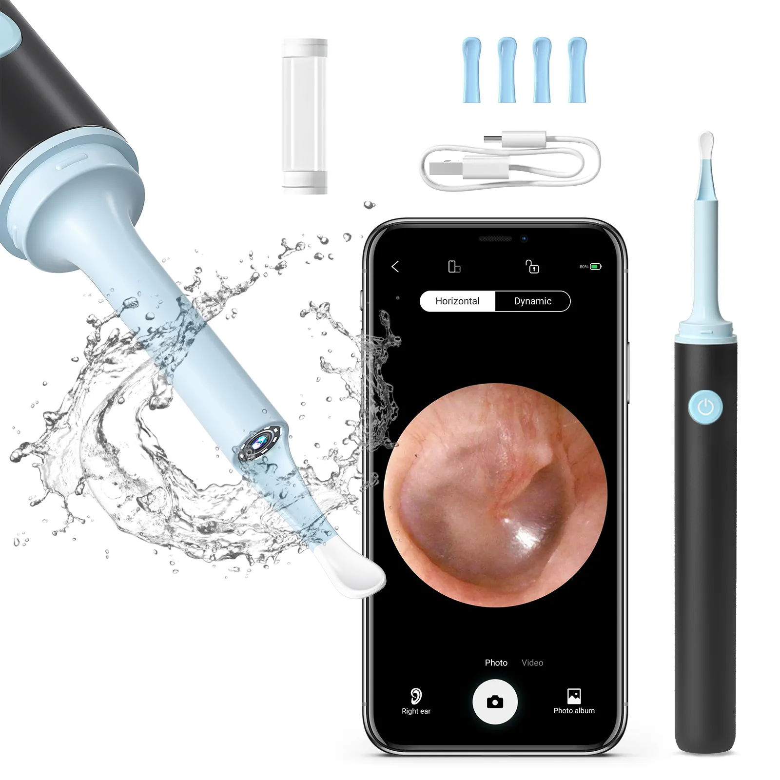 Oorsmeer Removal Wifi Oor Schoner Otoscoop Zichtbaar Earpick 1080P Draadloze Medische Veilig Oor Pick Tool Ear Wax Remover Met camera