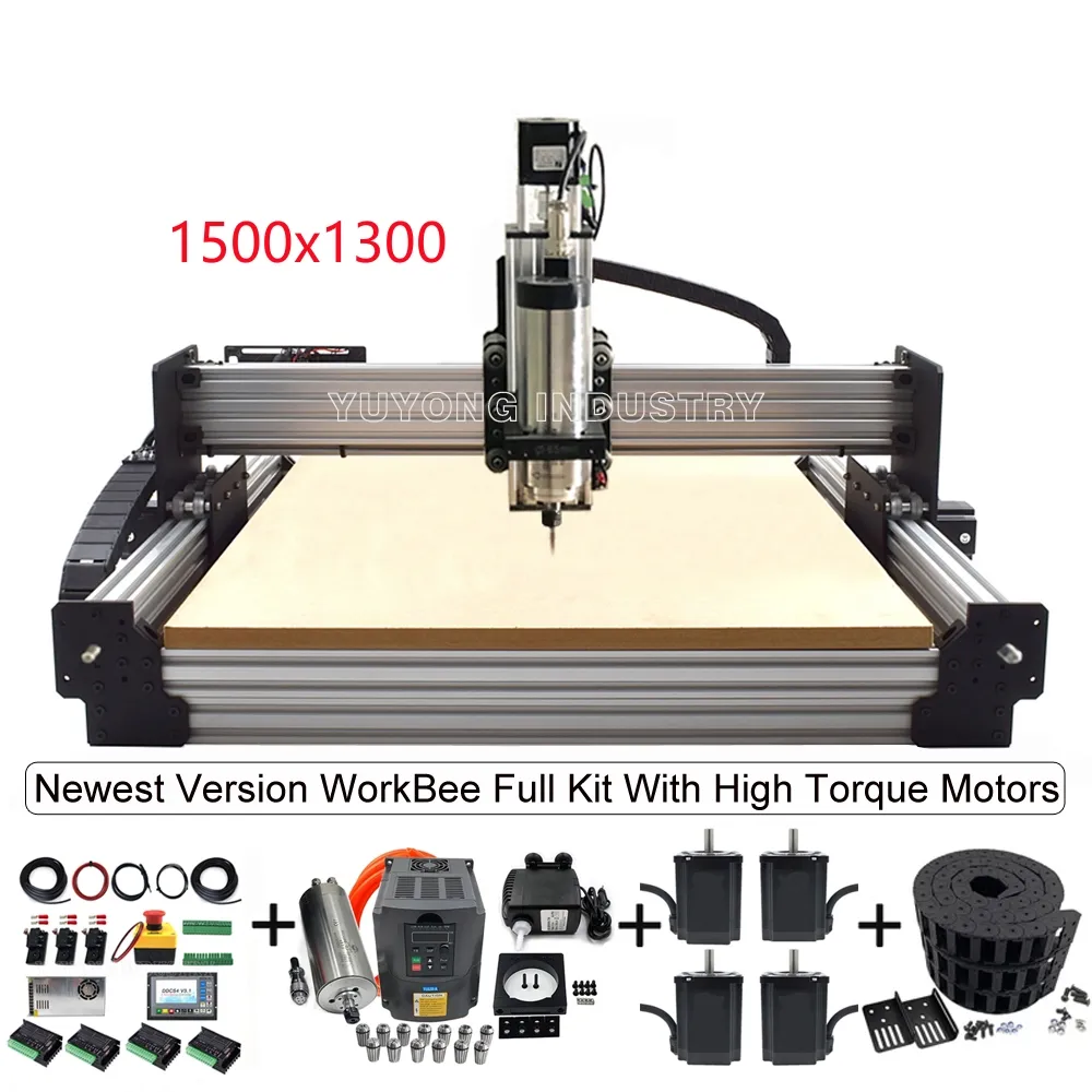 1500x1300mm WorkBee CNC routeur CNC graveur travail du bois CNC fraisage gravure Machine coupe-bois Kit complet