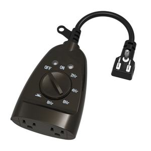 Outdoor <strong>Timer</strong> Plug with 2 Grounded Outlet, Dusk to Dawn <strong>Light</strong> <strong>Sensor</strong> for String <strong>Lights</strong>/Patio <strong>Lights</strong>, Heavy Duty 15 a Extension C - Product Image 1