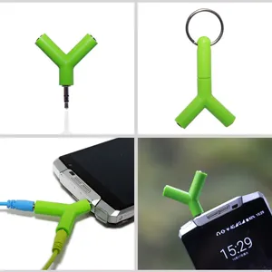 用于手机的2合1 y型便携式3.5毫米Aux音频分离器3.5插孔音乐共享适配器全新条件DC输出 - Product Image 3