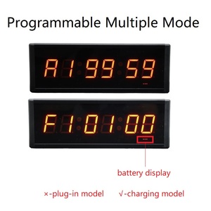 E serie 1.8 pollici dito singolo lato multimodalità digitale conto alla rovescia LED Challenge Clock con pulsante Push Start Stop cablato - Product Image 4