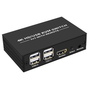 4K HDMI KVM Switch 2x1 4x1 con USB2.0 Hub HDMI USB KVM Switch 2PC 4PC Monitor de computadora Compartir para teclado Ratón Impresora