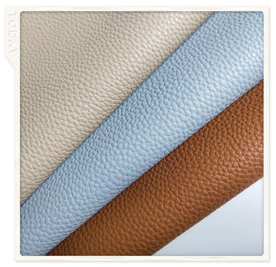 Customized Lychee texture upholstery Leather fabric recycle leather for furniture and bags with different backing