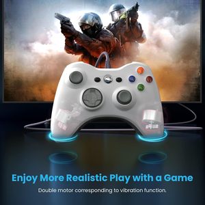 Xbox 360用ワイヤードコントローラー360ゲームコントローラーに最適デュアル振動ターボ付きXbox 360360スリムPCに対応 - Product Image 2