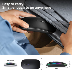 Mouse Wireless ricaricabile Mouse per Laptop con luci a LED silenzioso Slim Use(BT5.2 e 2.4G portatile USB) Dual Mode Mouse per Computer - Product Image 6