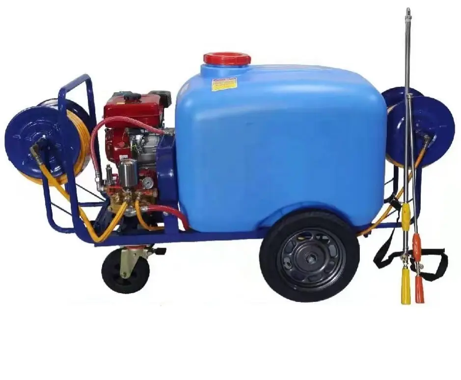 wholesale 300L trolley 6.5HP gasoline engine agriculture 4 stroke petrol engine power pressure sprayer pump machine