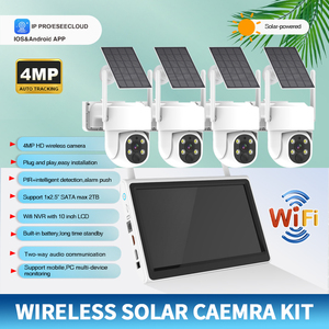 WiFi IP-Kamera mit 4-Kanal-CCTV und NVR-Kit Low Power Solar System Überwachungs kamera LCD CMOS Sensor Nachtsicht funktion - Product Image 2