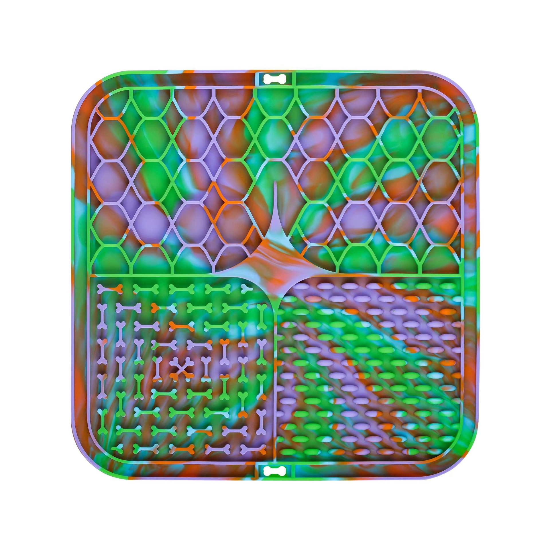 Rainbow ColorBlue(Slow feeder mat + Scraper)