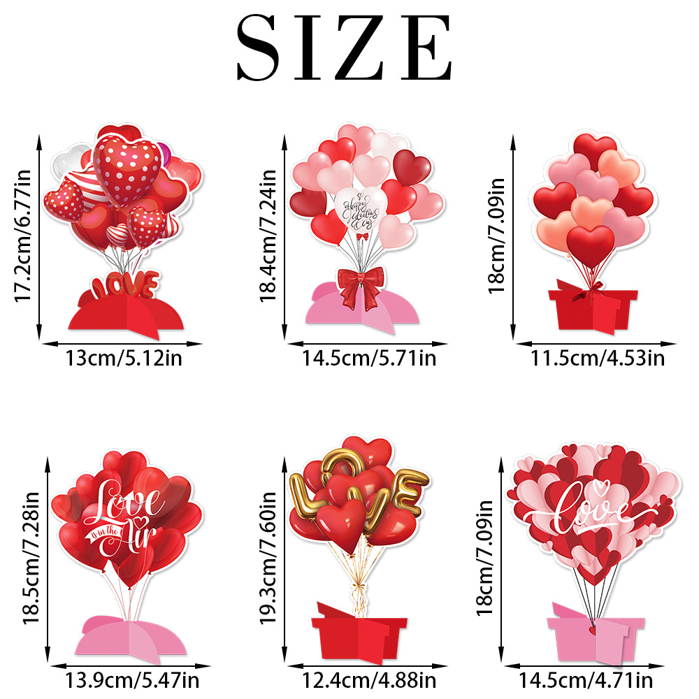 Valentine's Day desktop decoration 6pcs/set