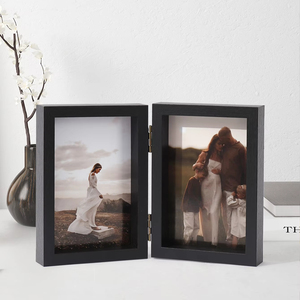 กรอบรูปคู่แบบบานพับ4x6in 1ชิ้นวางในแนวตั้งบนเดสก์ท็อปหรือเคาน์เตอร์กรอบรูปบานพับแบบพับ - Product Image 1