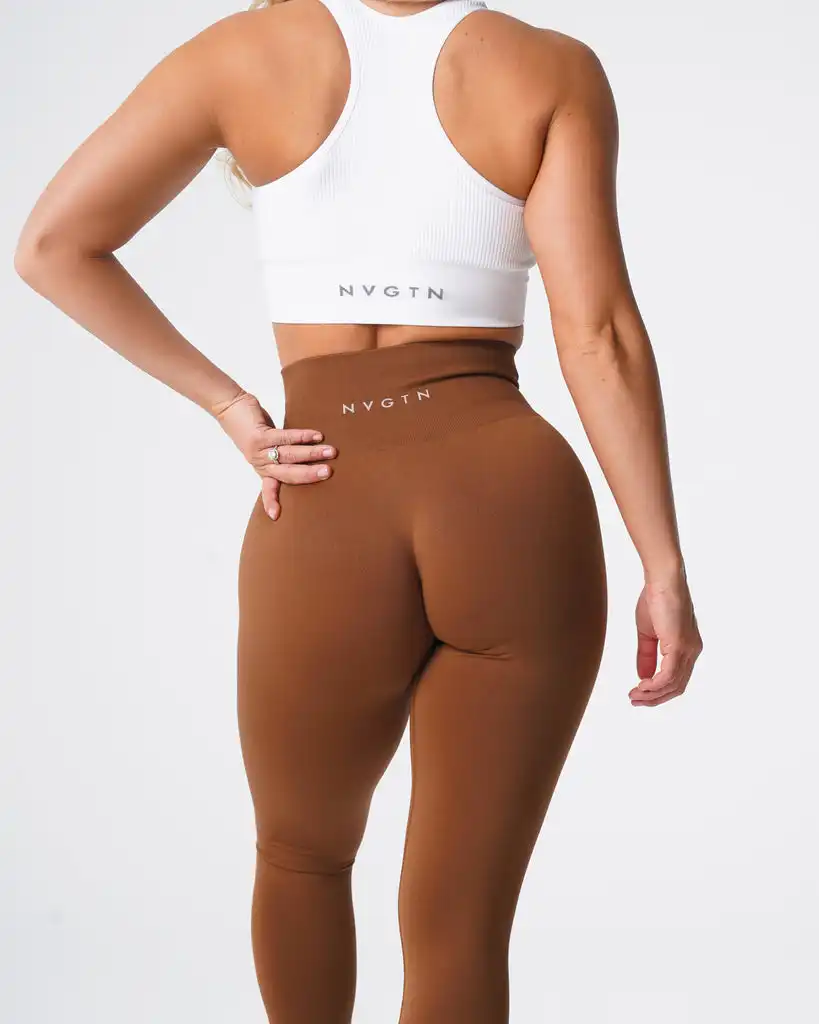 Offre Spéciale vêtements de sport femmes taille haute pantalons de yoga gym Leggings Caramel solide sans couture nvgtn alphalete Leggings