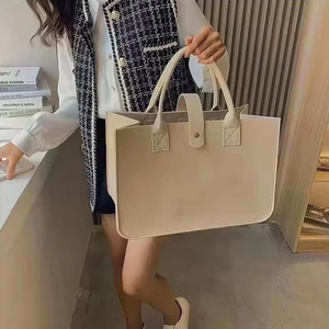 割引オファーカスタマイズされたロゴシンプル無地大容量フェルトショッピングバッグ - Product Image 4