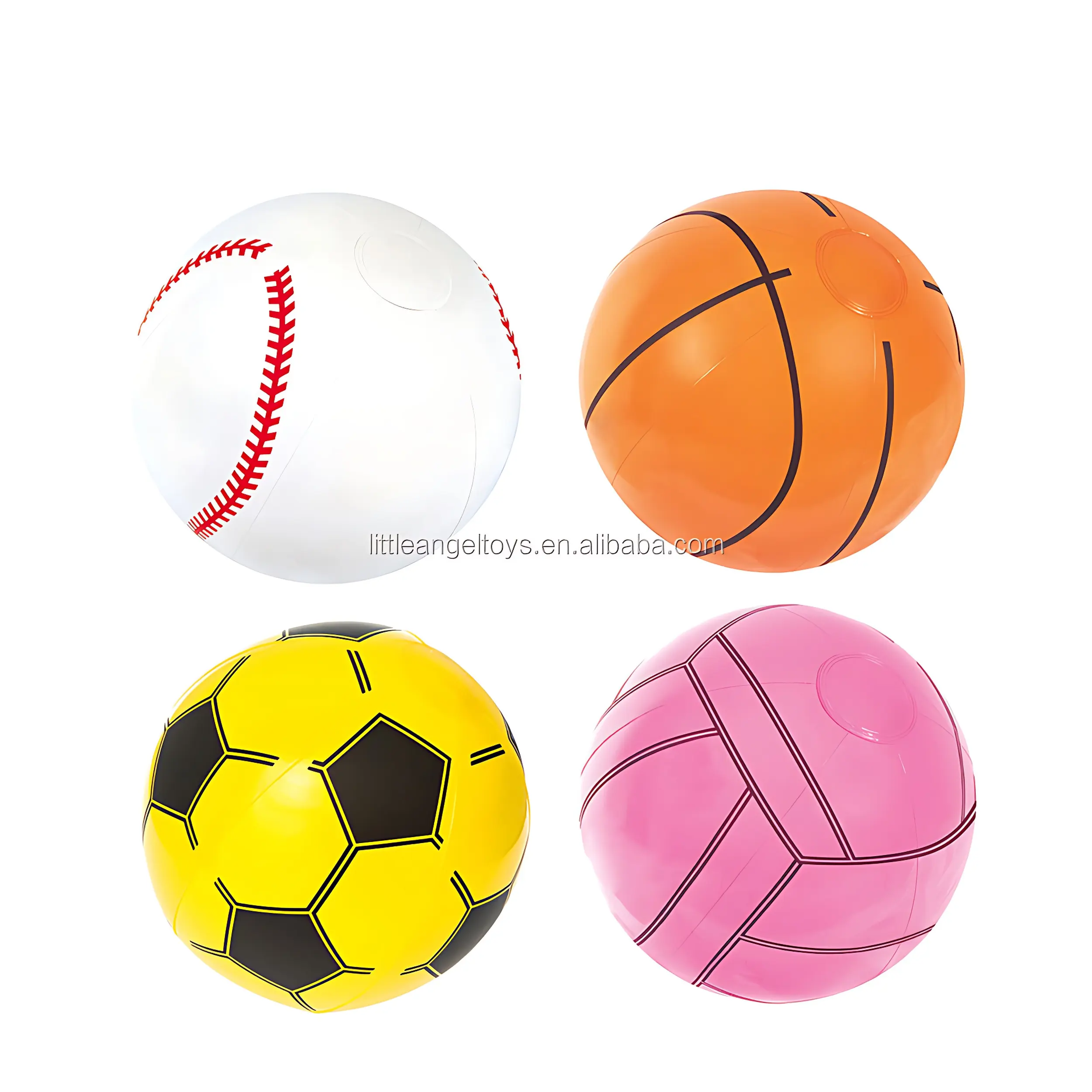 Pelota de playa inflable de PVC con diseño de color personalizado D01, béisbol, baloncesto, fútbol, pelota publicitaria, pelota de piscina EN71 6P