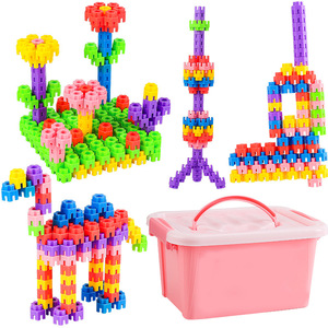 Bloques de construcción de plástico personalizados, conjunto educativo DIY de bloques de construcción de forma hexagonal - Product Image 1