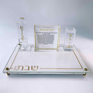 Judaica บล็อกอะคริลิคพิมพ์ลายสีทองคลาสสิก hadlokas neiros chanukah Lucite - Product Image 2