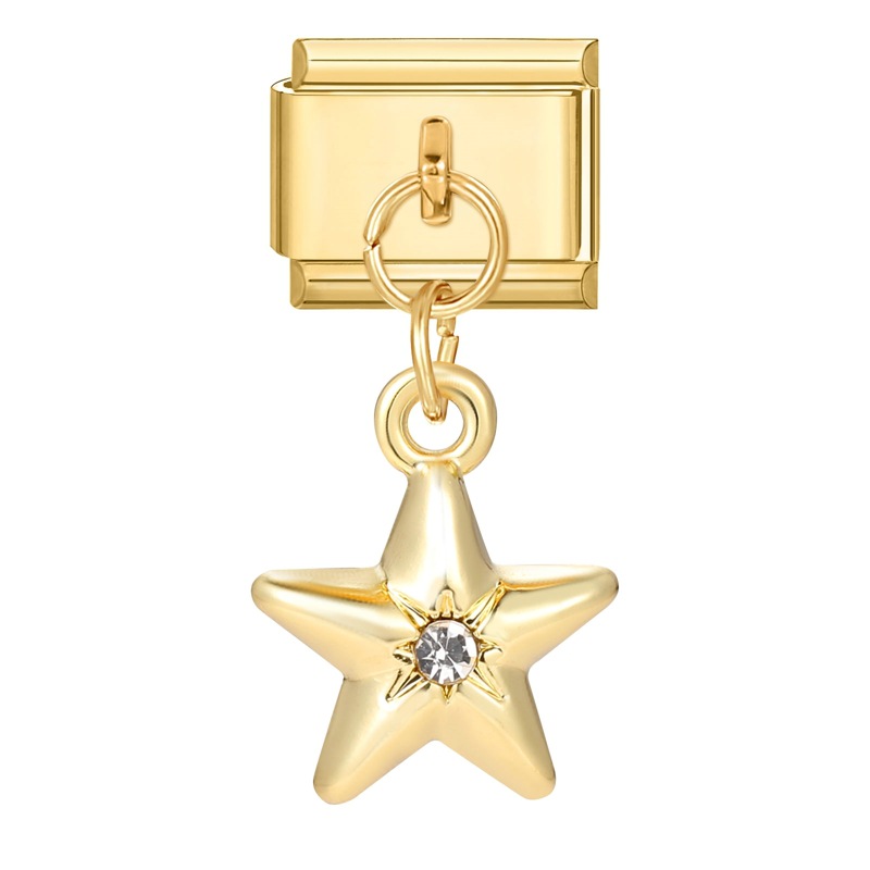YWXH-85-Gold bottom pendant-pentagram diamond 2