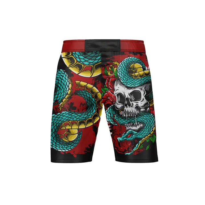 Custom With Slits Sublimation Printed No Gi Bjj Fight MMA Grappling Shorts 100% Polyester Men Short De Combat