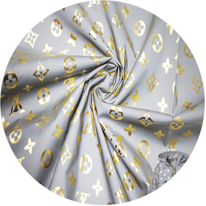 精美闪亮图案滑滑羽绒服装饰金色印花高级面料冬装 - Product Image 1