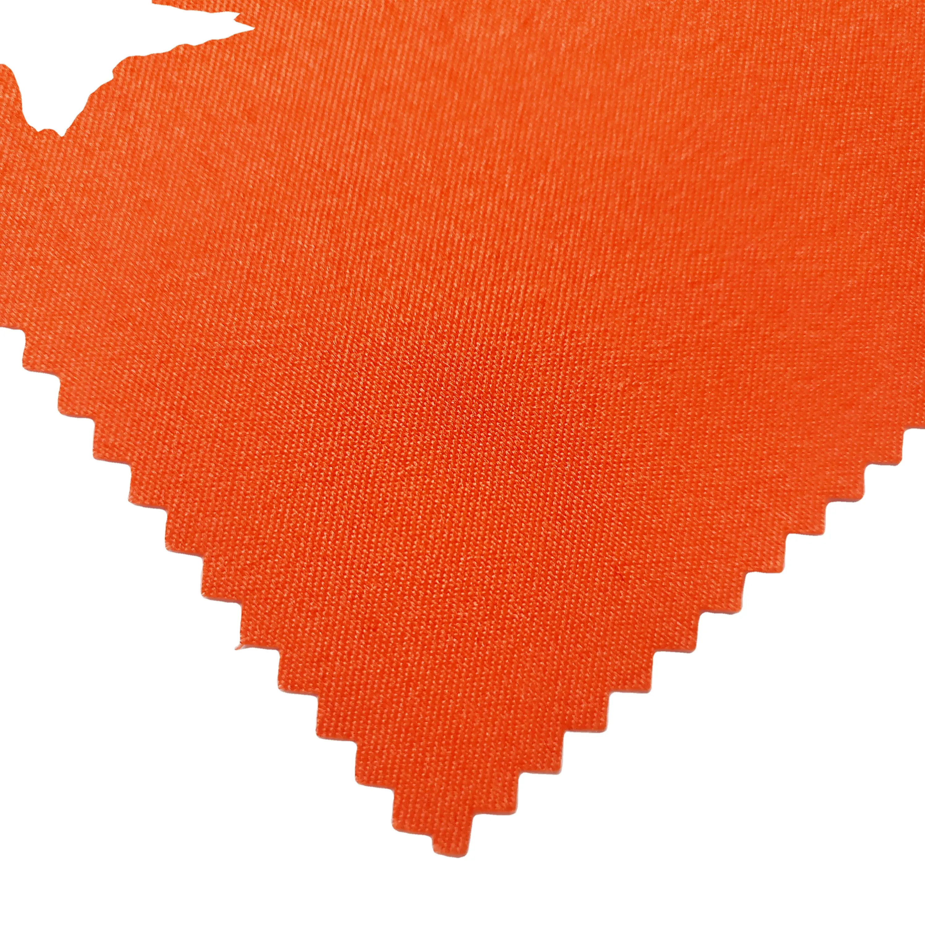 ผ้าเรืองแสงสีส้มนีออนเคลือบ PU นม 150D โพลีเอสเตอร์ผ้า Oxford กันน้ําสําหรับชุดทํางาน
