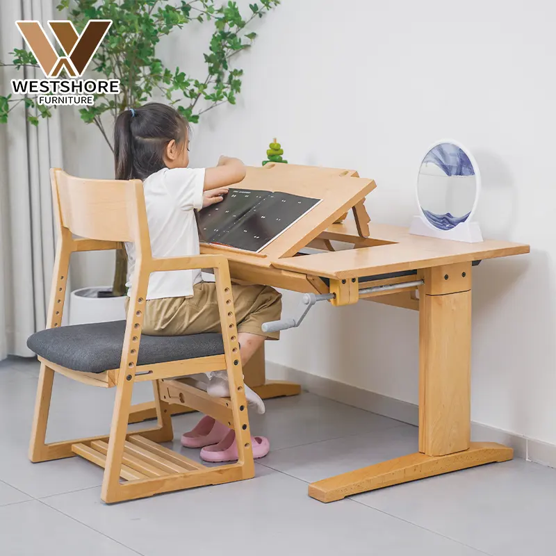 Nuovo modello e Design ergonomico 3-18 anni di età tavolo da lettura per bambini tavolo da studio tavolo e sedia scrivania per bambini