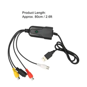 Adaptador de vídeo de sonido RCA a USB Dispositivo de tarjeta de captura de vídeo Plug and Play 2.6ft VHS DV VCR Hi8 DVD a digital para OS X para PC - Product Image 5