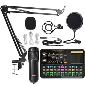 V 10 Pro USB ses kartı bm800 mikrofon seti kayıt bm 800 kondenser mikrofon ile k300 ses ses kartları ve mikserler stüdyo için - Product Image 2