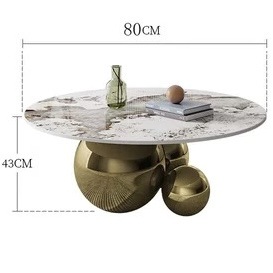 Titanium coffee table (round, 80cm)
