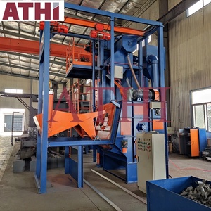 Electric 15GN Shot Blasting <strong>Machine</strong> New Condition Tumble Rubber Belt Abrator Steel Shot Cleaning Including Motor PLC Burnishing