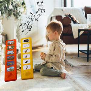 Logotipo personalizado de fábrica Botones de sonido de grabación de voz Juguetes de música baratos para niños 6 Botones de aprendizaje Caja de música para niños - Product Image 6