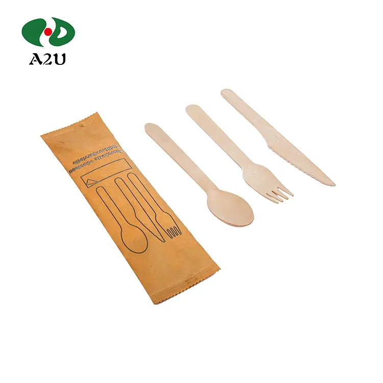 Cucchiai usa e getta forchette coltelli Set posate in legno personalizzate