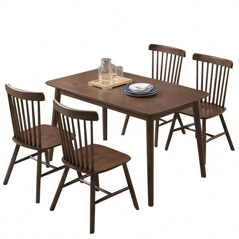 Avrupa tarzı katı ahşap yuvarlak beyaz yemek masası lüks yemek masası seti 6 sandalye