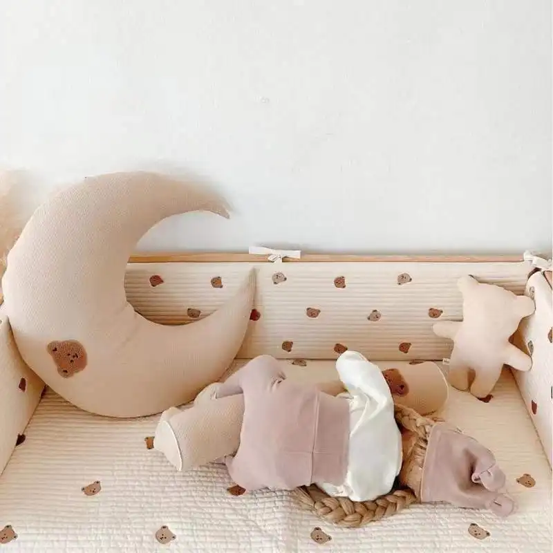Almohada de algodón en forma de luna 3D para recién nacido, cojines para sofá, ropa de cama, decoración del hogar