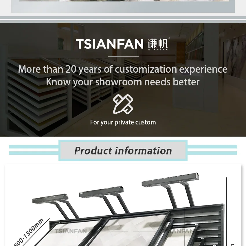 Wholesale Custom Inclined Marble Showroom Metal Ceramic Quartz Sample Floor Granite Stone Reclined Tile Stand Display Rack