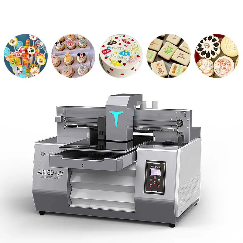 Imprimante d'aliments comestibles multifonctionnelle A3 Direct To Macaron Cake Chocolate ETC Printer