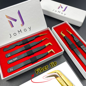 90 Graus Black Lash Pinças Embalagem Private Label Aço Inoxidável Lash Extensões Pinças Ponta Fibra Pinças Cílios Personalizadas - Product Image 1