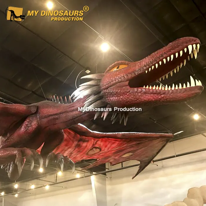 Z MY DINO-Myth Dragon hecho a mano, modelo Animatronic, tamaño real, Dragón Volador