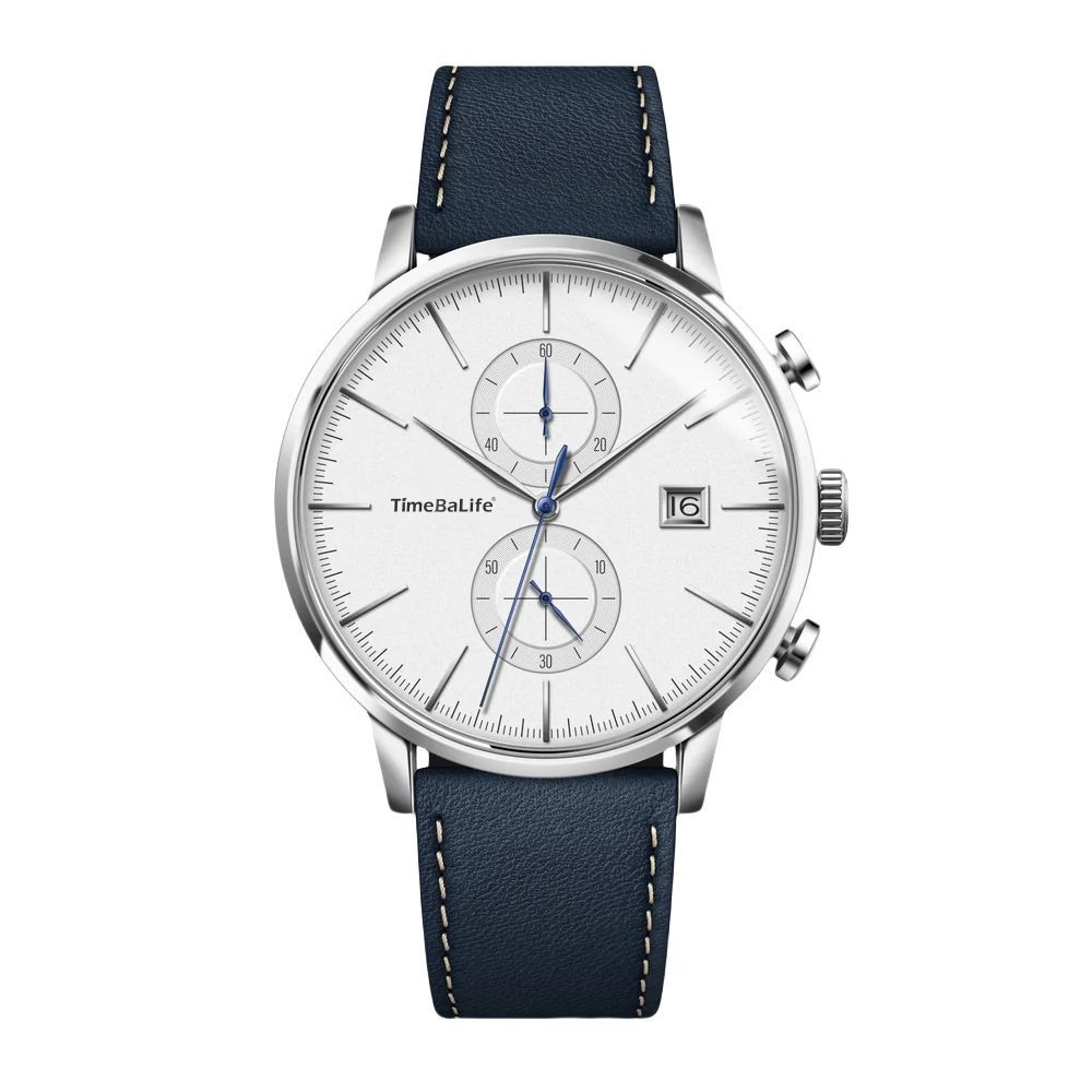 White Dial & Blue Leather Strap