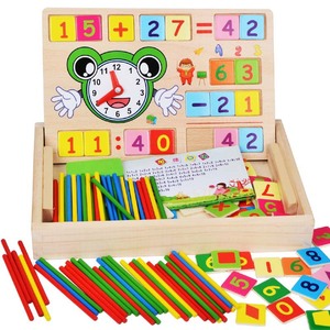 子供の教育玩具子供の数学教育ボックスセット木数カウント赤ちゃん数学ステッカー計算教育 - Product Image 1