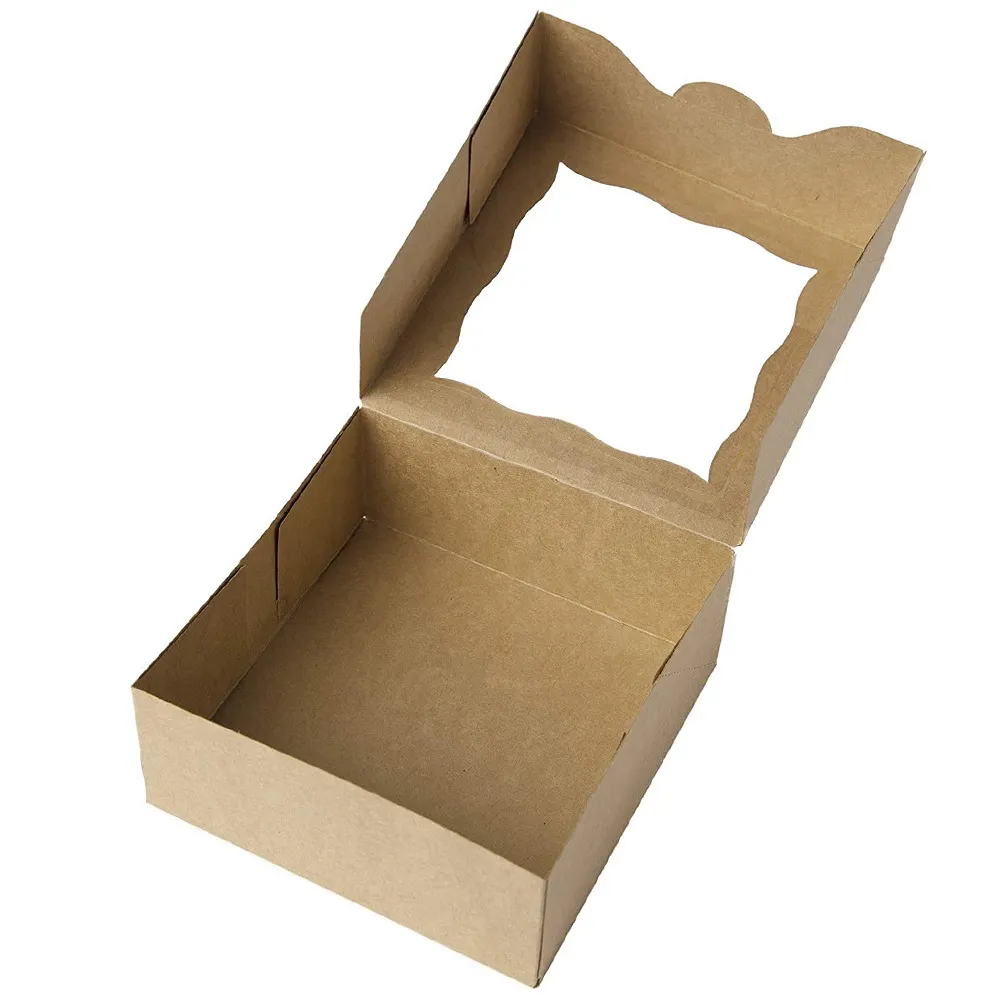 PB-0005 tùy chỉnh kích thước sinh thái thân thiện container cupcake bánh pizza giấy ăn trưa hộp gói và thực phẩm cấp Bao bì hộp trên bán