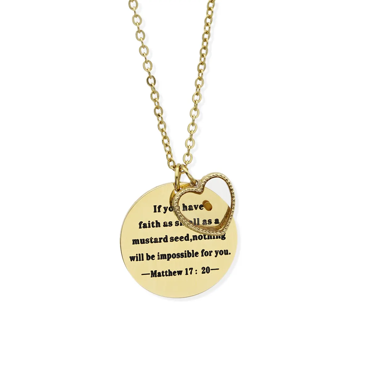 Collar de acero inoxidable chapado en oro para mujer, joya de Jesús 17:20, versículos de la Biblia y la fe