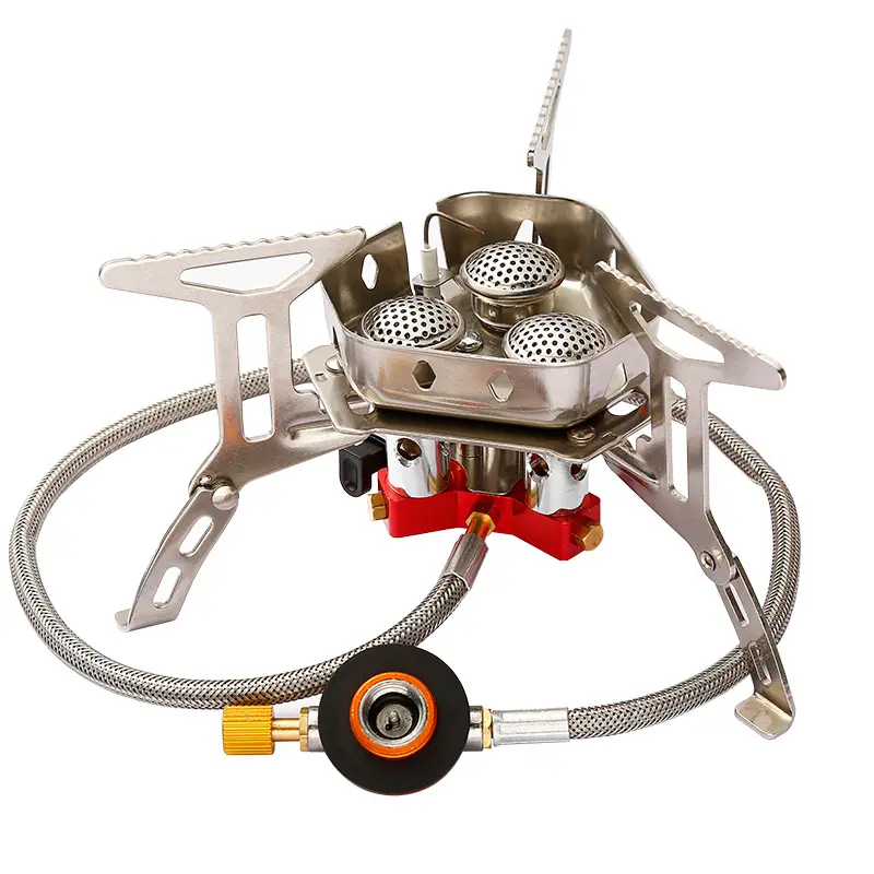 TB Golden Supplier Outdoor Mini Pocket Stainless Steel Gas Camping Stove 3 burner For Picnic