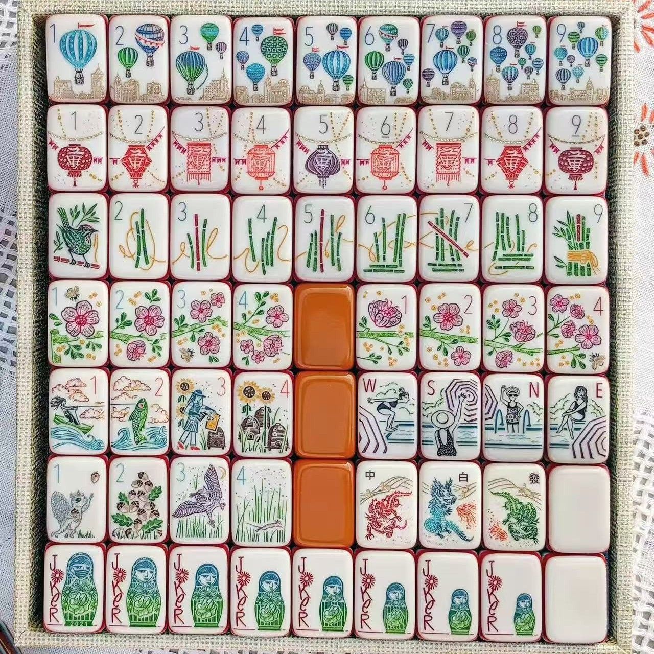 Luxury 7-layer acrylic walk with me mahjong set