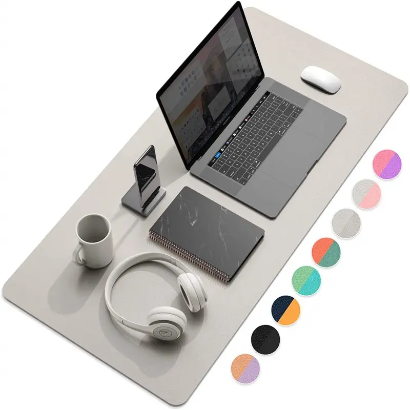 Multifuncional Office Desk Pad Gaming Impresso teclado Pad Antiderrapante Material impermeável PVC PU Leather Pad para casa de escritório