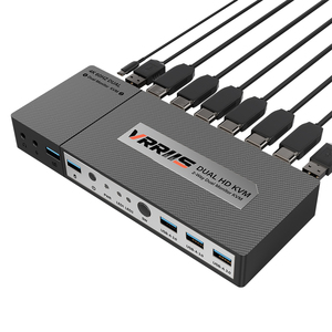 1セットのキーボード、マウスで制御2モニター2コンピューターKVMスイッチデュアルモニター2コンピューター4k60hz拡張ディスプレイ - Product Image 1