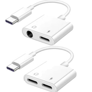 Type-c Digital <strong>Audio</strong> to 3.5mm <strong>Adapter</strong> <strong>2</strong>-in-<strong>1</strong> Call Fast Charging Headset Fully Compatible with Pro <strong>Adapter</strong> Cable - Product Image 1