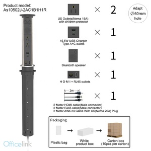 Motorized Pop up <strong>Socket</strong> <strong>with</strong> US <strong>Sockets</strong>,<strong>data</strong> <strong>Connection</strong> and Wireless Speaker - Product Image 3