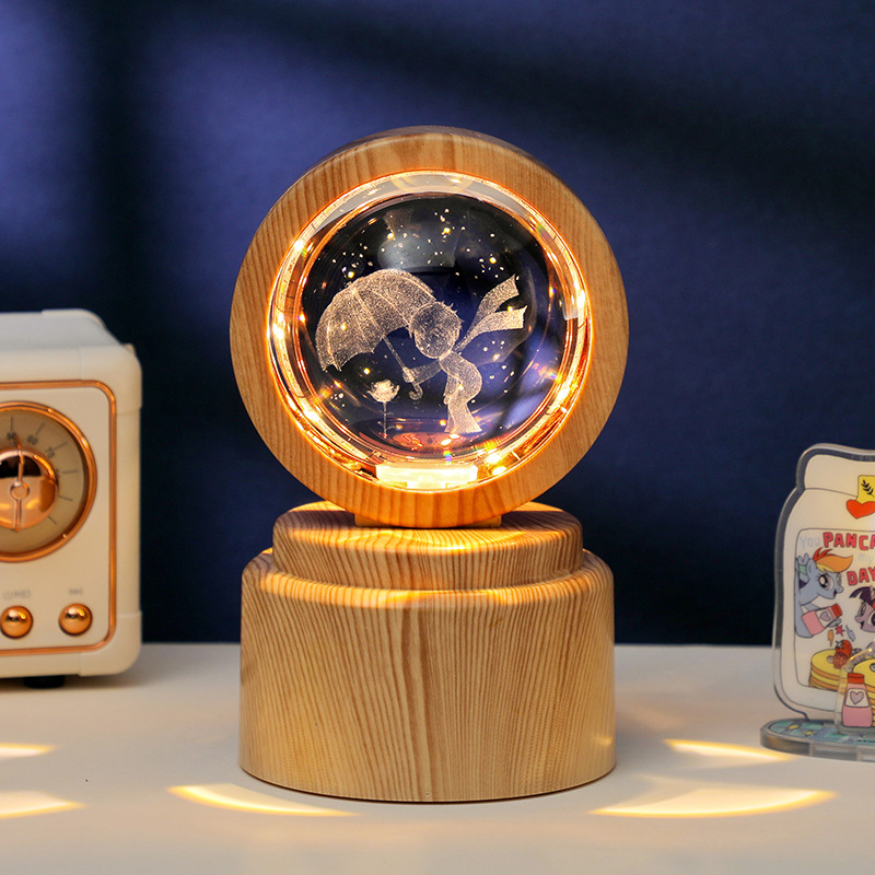 socle en bois naturel +Le Petit Prince
