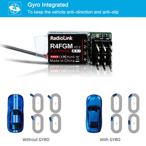 Radyolink fabrika R4FGM alıcı için 2.4GHz PWM 4CH RC Gyro radyo RC4GS V3 RC6GS /T8S Mini RC araçlar için RC araba/kamyon - Product Image 3