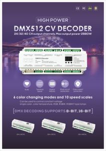 BC-640-DIN Led DMX Decoder Control DC RGB RGBW DMX Decoder Controller su guida Din - Product Image 2